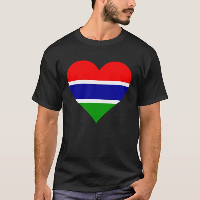 Gambia Flag Heart Gambia Gifts Love Gambia T-Shirt (Front)