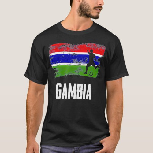 Gambia Flag Jersey Gambian Soccer Team boys  T_Shirt