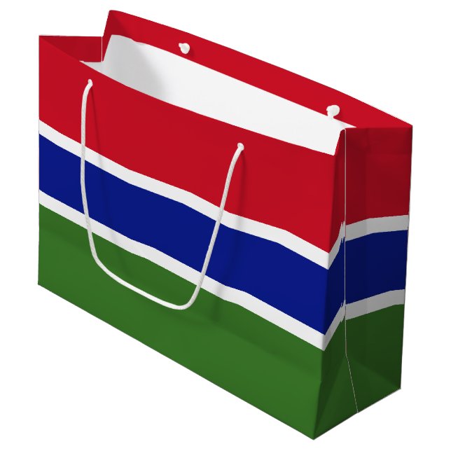 Gambia Flag Large Gift Bag (Front Angled)