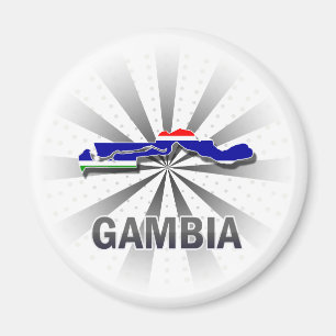 Gambia Flag Map 2.0 Magnet