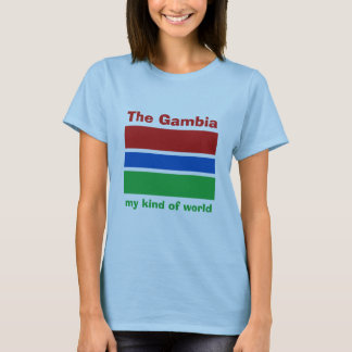 Gambia Flag + Map + Text T-Shirt
