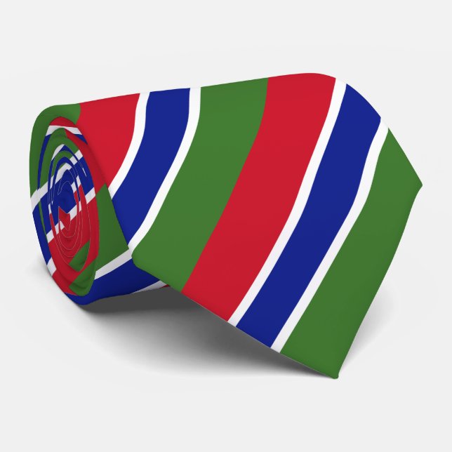 Gambia Flag Neck Tie (Rolled)