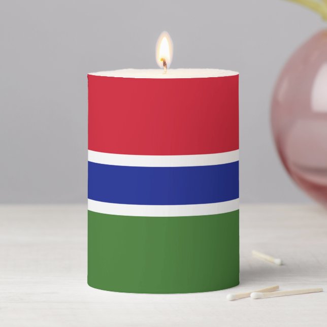 Gambia flag pillar candle (In Situ)