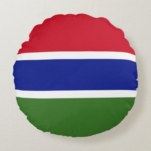 Gambia Flag Round Pillow