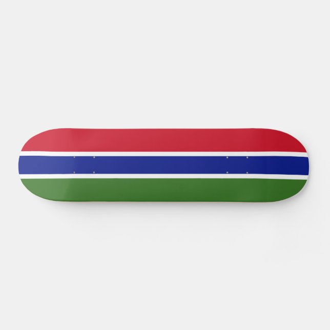 Gambia Flag Skateboard (Horz)