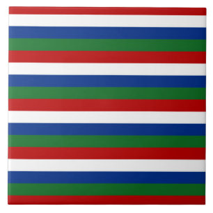 gambia flag stripes country pattern symbol red gre ceramic tile