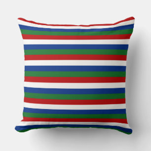 gambia flag stripes country pattern symbol red gre throw pillow
