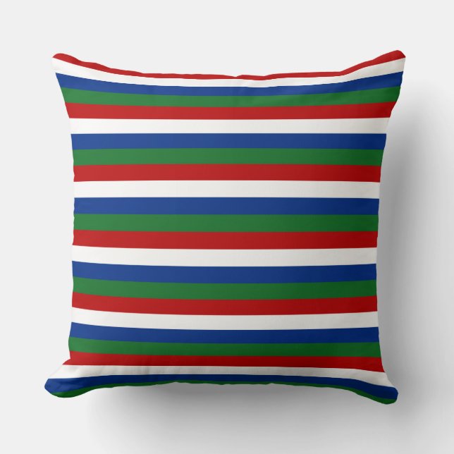 gambia flag stripes country pattern symbol red gre throw pillow (Front)
