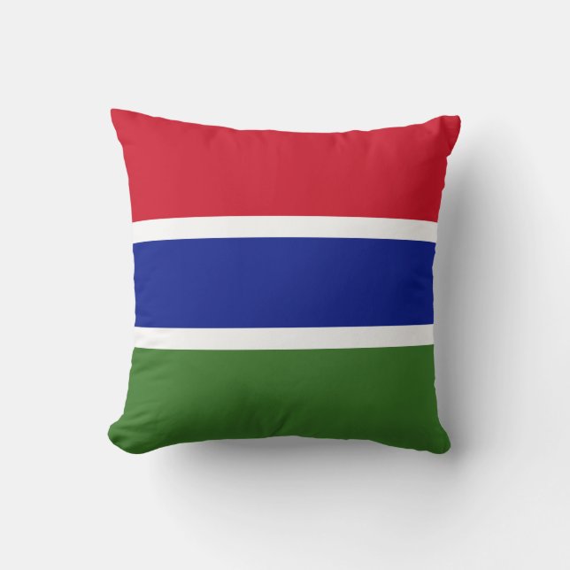 Gambia Flag Throw Pillow (Front)