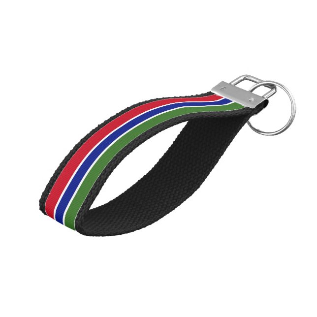 Gambia Flag Wrist Keychain (Angled Up)