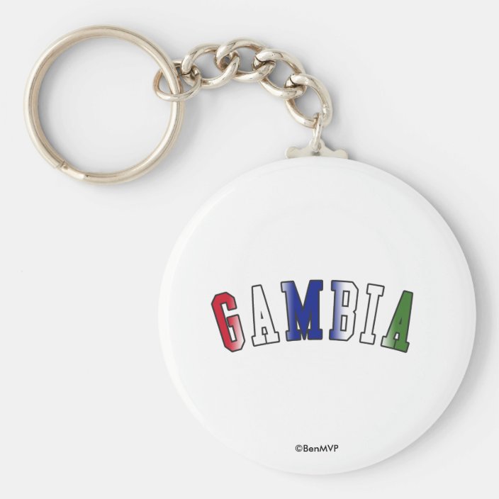 Gambia in National Flag Colors Key Chain
