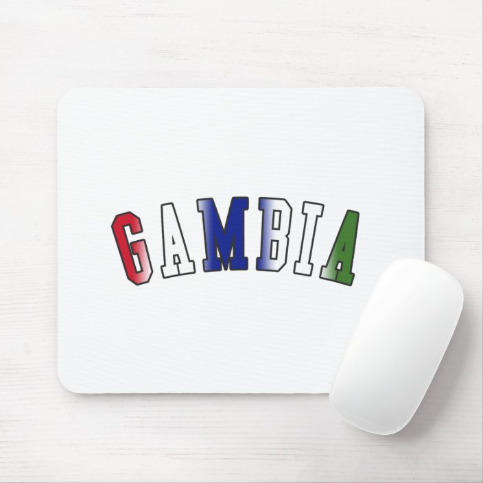 Gambia in National Flag Colors Mouse Pad