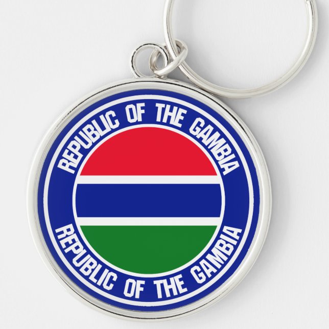 Gambia Round Emblem Keychain (Front)