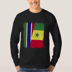 Gambia Senegal Half Flag Gambian Senegalese Herita T-Shirt