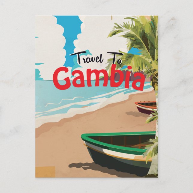 Gambia vintage travel poster postcard (Front)