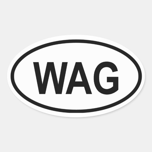 Gambia "WAG" Oval Sticker (Front)