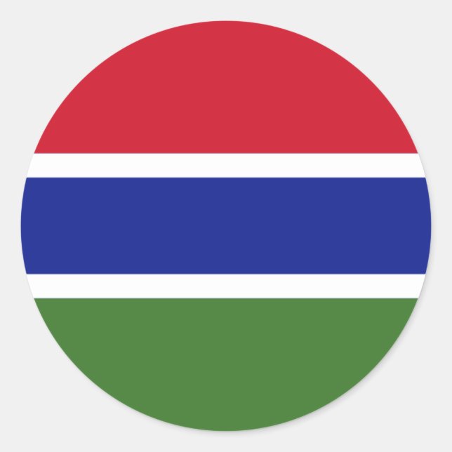 Gambian Flag, Flag of The Gambia Classic Round Sticker (Front)