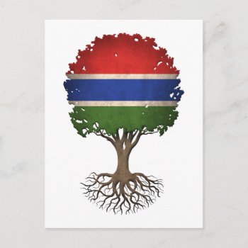 Gambian Flag Tree Of Life Customizable Postcard by UniqueFlags at Zazzle