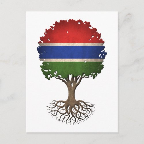 Gambian Flag Tree of Life Customizable Postcard