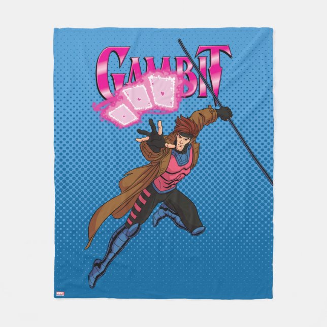 Gambit Character Pose Fleece Blanket (Front)