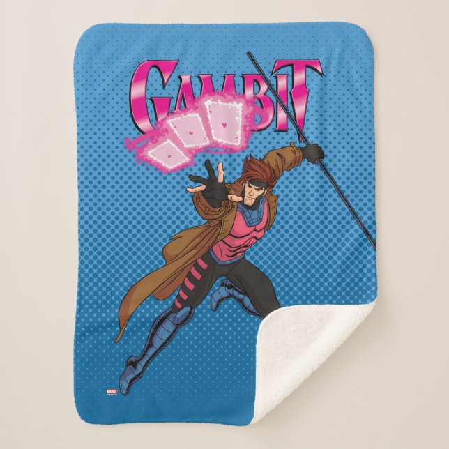 Gambit Character Pose Sherpa Blanket (Front)