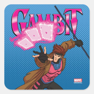 Gambit Character Pose Square Sticker