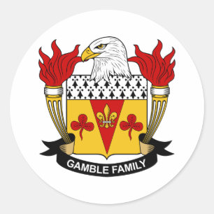 Gamble Family Crest Classic Round Sticker