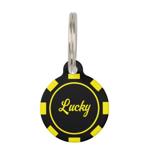Gamble poker chip marker pet tag for dogs and cats