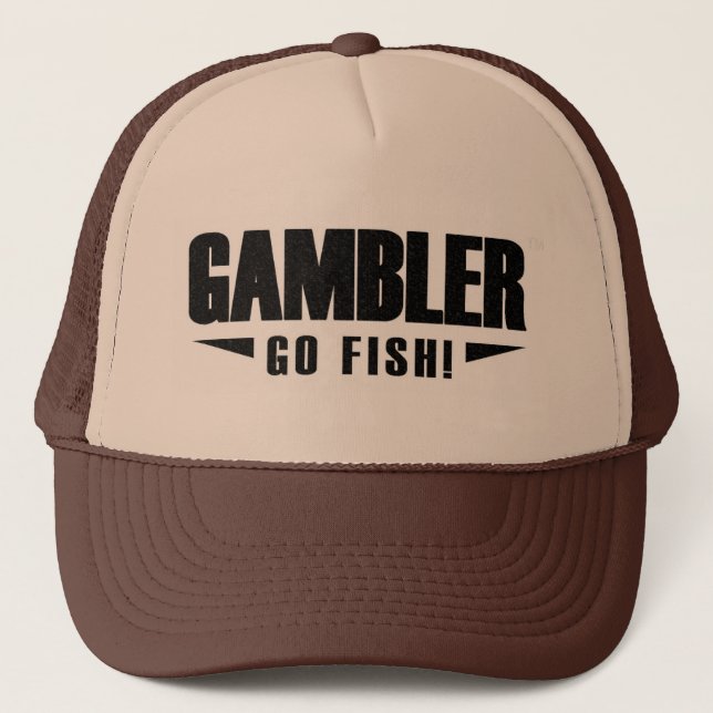 Gambler Black Logo Trucker Hat (Front)