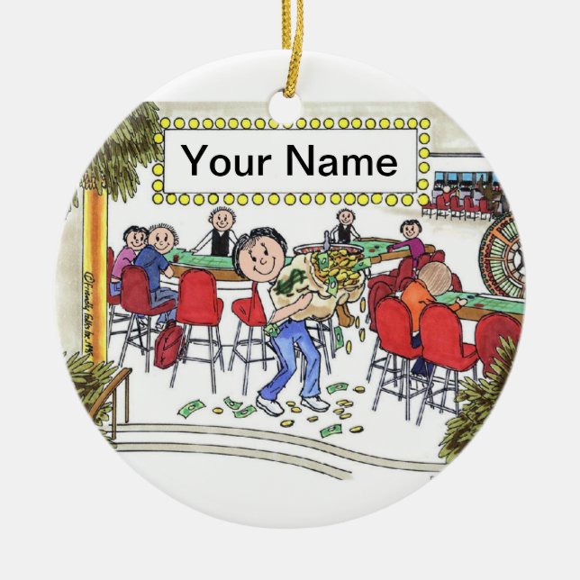 Gambler - Female Ceramic Ornament (Front)