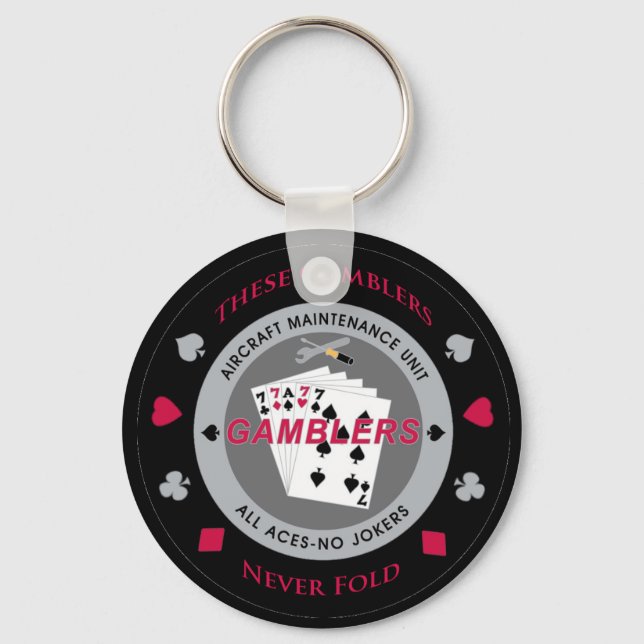 Gambler Key Chain With Suits (Front)