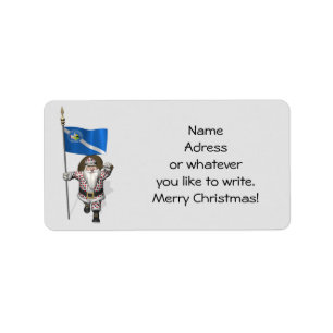 Gambler Santa Claus With Ensign Of Las Vegas Label