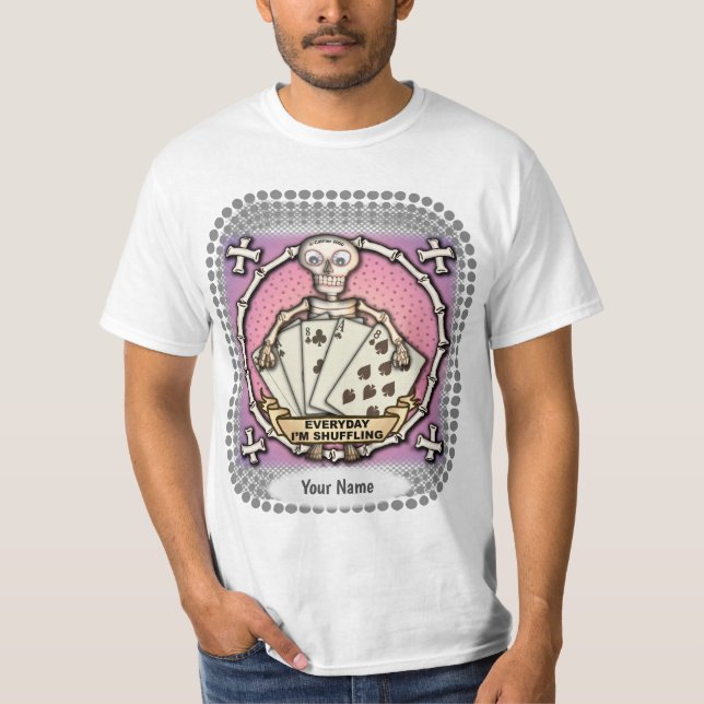Gambler Skeleton Poker T-Shirt (Front)