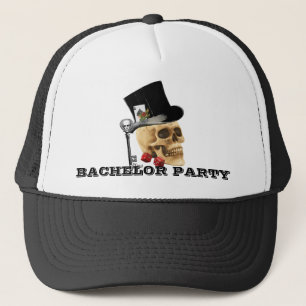 Gambler skull bachelor party trucker hat