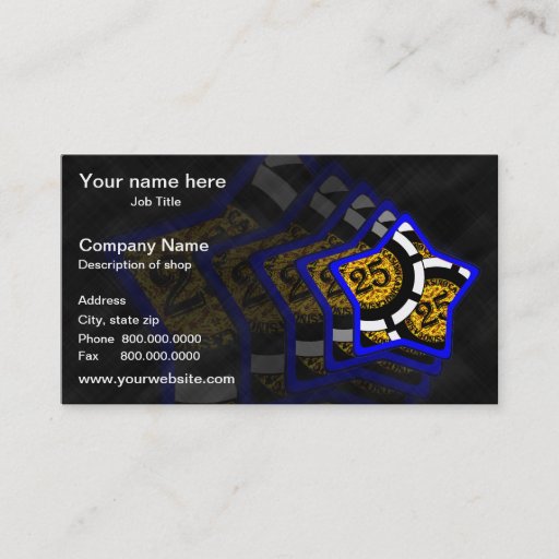 Customizable Gambler Template Business Card