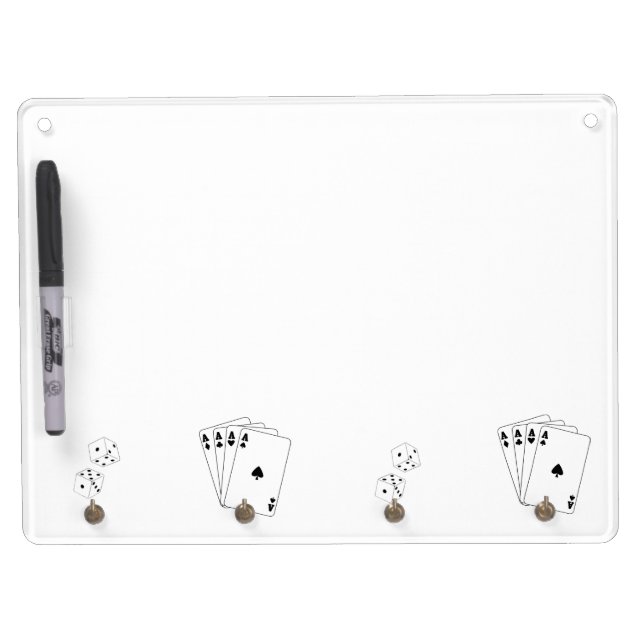 Gambler White Dry Erase Board w Hooks (Front)