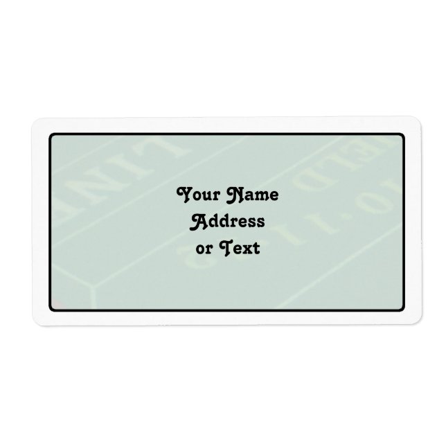 Gamblers Craps Table  Image Label (Front)