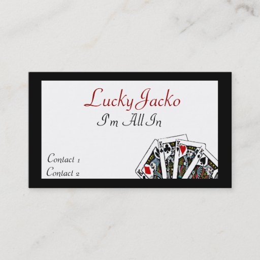 Customizable Gamblers custom business card
