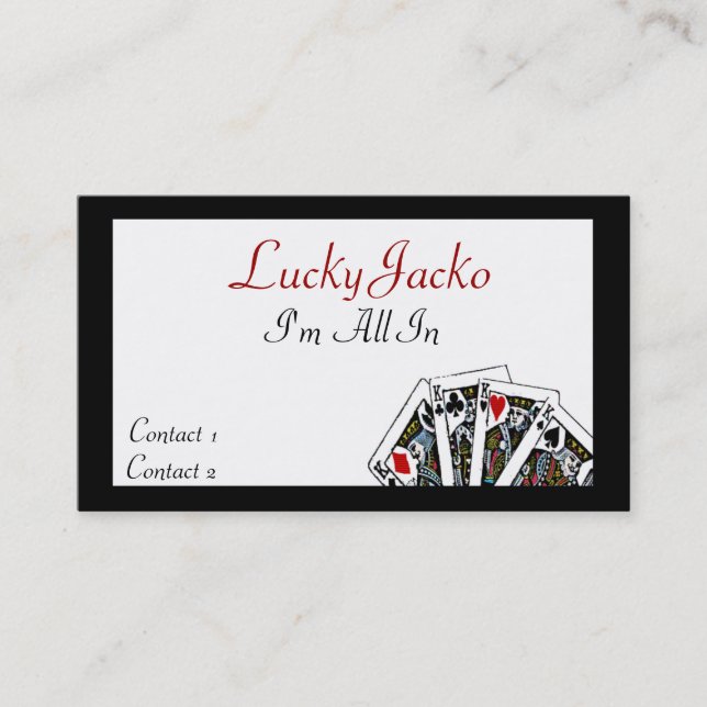 Gamblers custom business card (Front)