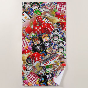Gamblers Delight - Las Vegas Icons Beach Towel