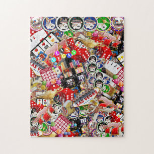 Gamblers Delight - Las Vegas Icons Collage Jigsaw Puzzle