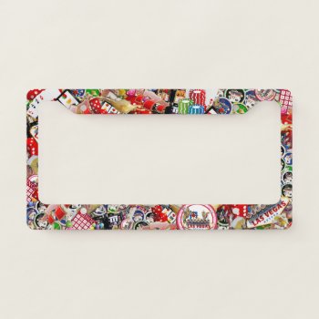 Gamblers Delight - Las Vegas Icons Collage License Plate Frame by LasVegasIcons at Zazzle