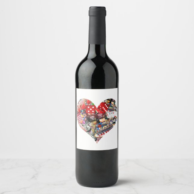 Gamblers Delight - Las Vegas Icons Collage Wine Label (Front)