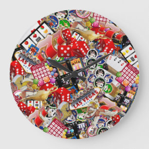 Gamblers Delight - Las Vegas Icons Large Clock
