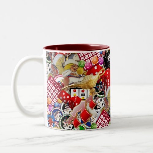 Gamblers Delight _ Las Vegas Icons Two_Tone Coffee Mug