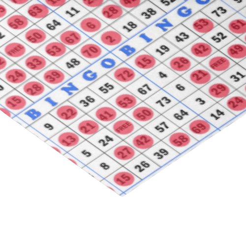 Gambling Bingo card tissue paper