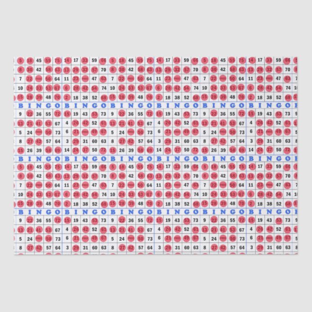 Gambling Bingo card tissue paper (Front)