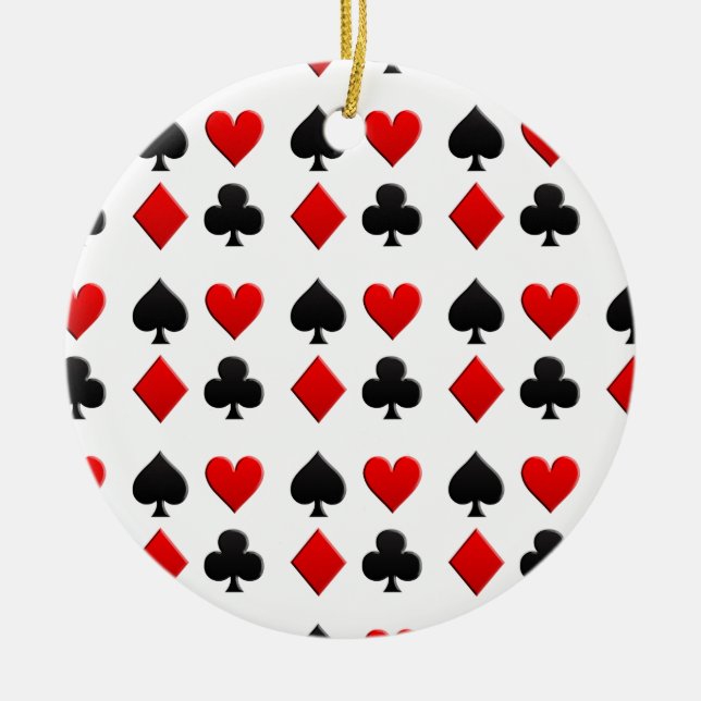Gambling Cards Suits Ceramic Ornament (Front)