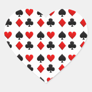 Gambling Cards Suits Heart Sticker