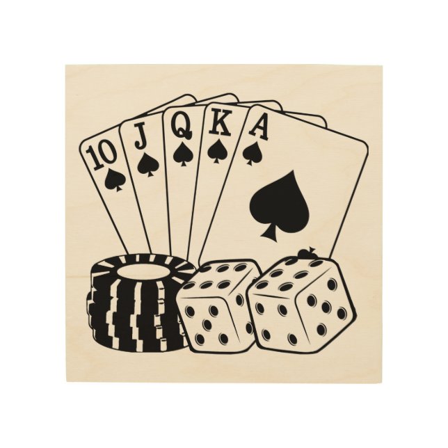 Gambling Casino Cards Dice Poker Chips Art (Front)
